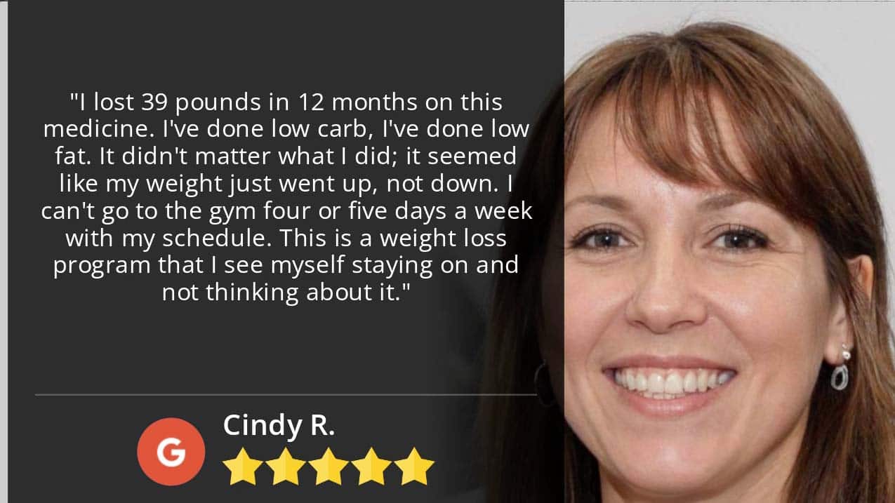 image of the text from a patient testimonial about the weight loss program at Indy Weight Loss